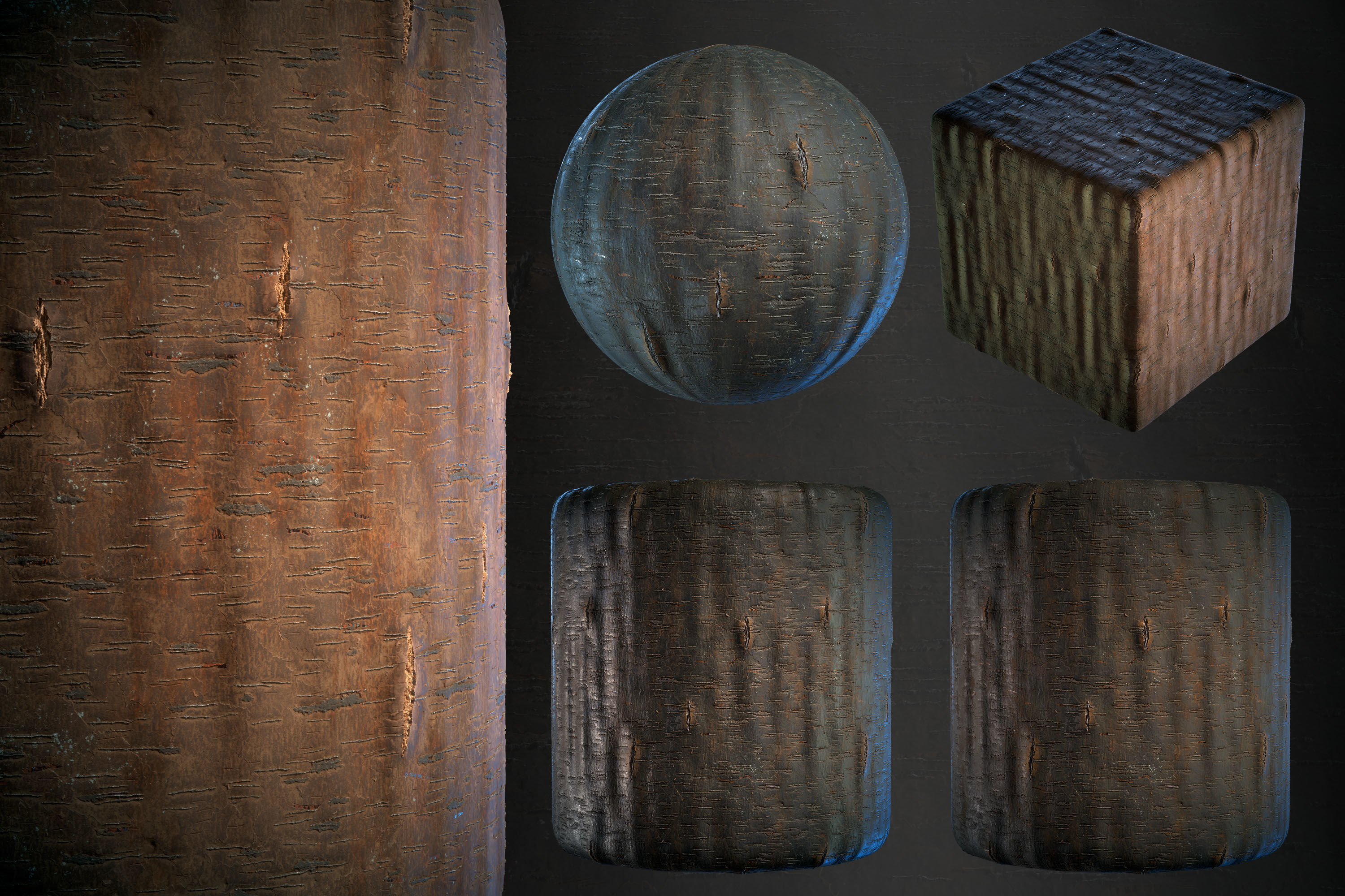 Wood Bark Material - VOL 03 - Maps - SBsar Texture_1