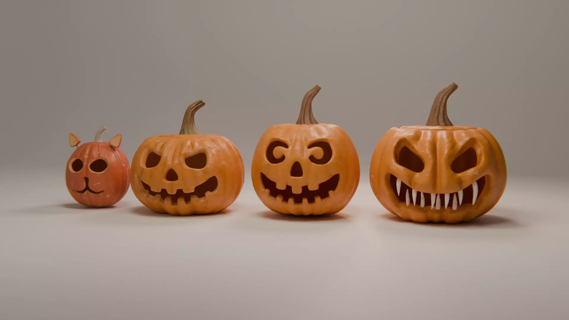Halloween pumpkins  3D model_0