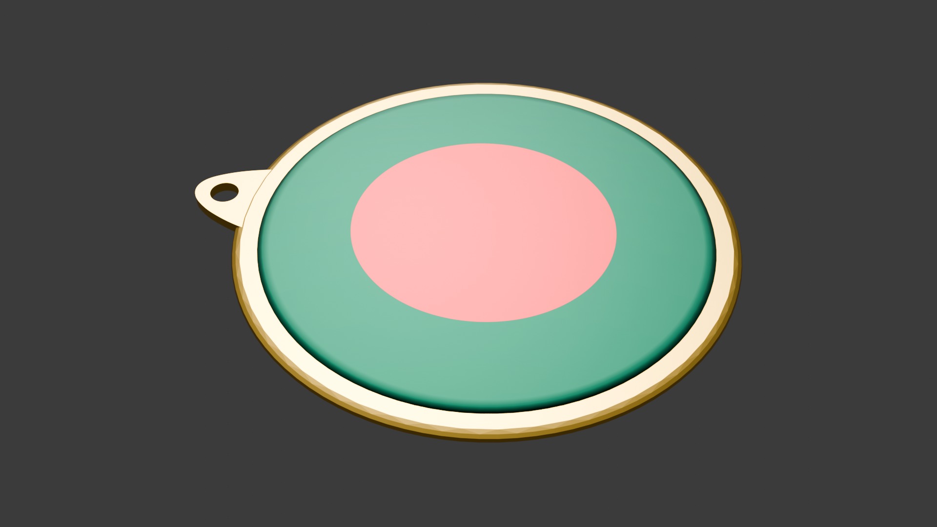 Bangladesh Flag Medal Badge 3D model_10