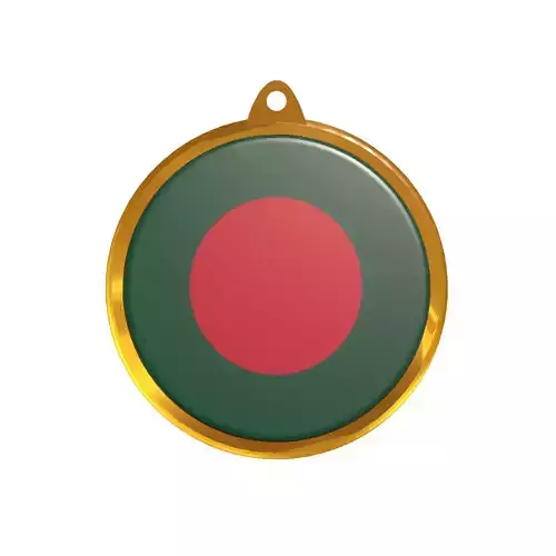 Bangladesh Flag Medal Badge 3D model