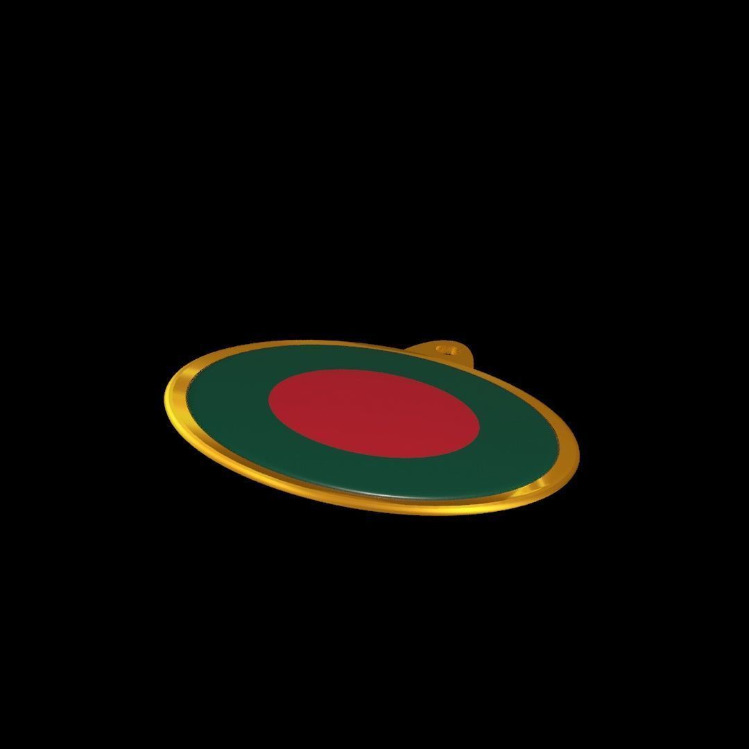 Bangladesh Flag Medal Badge 3D model_21
