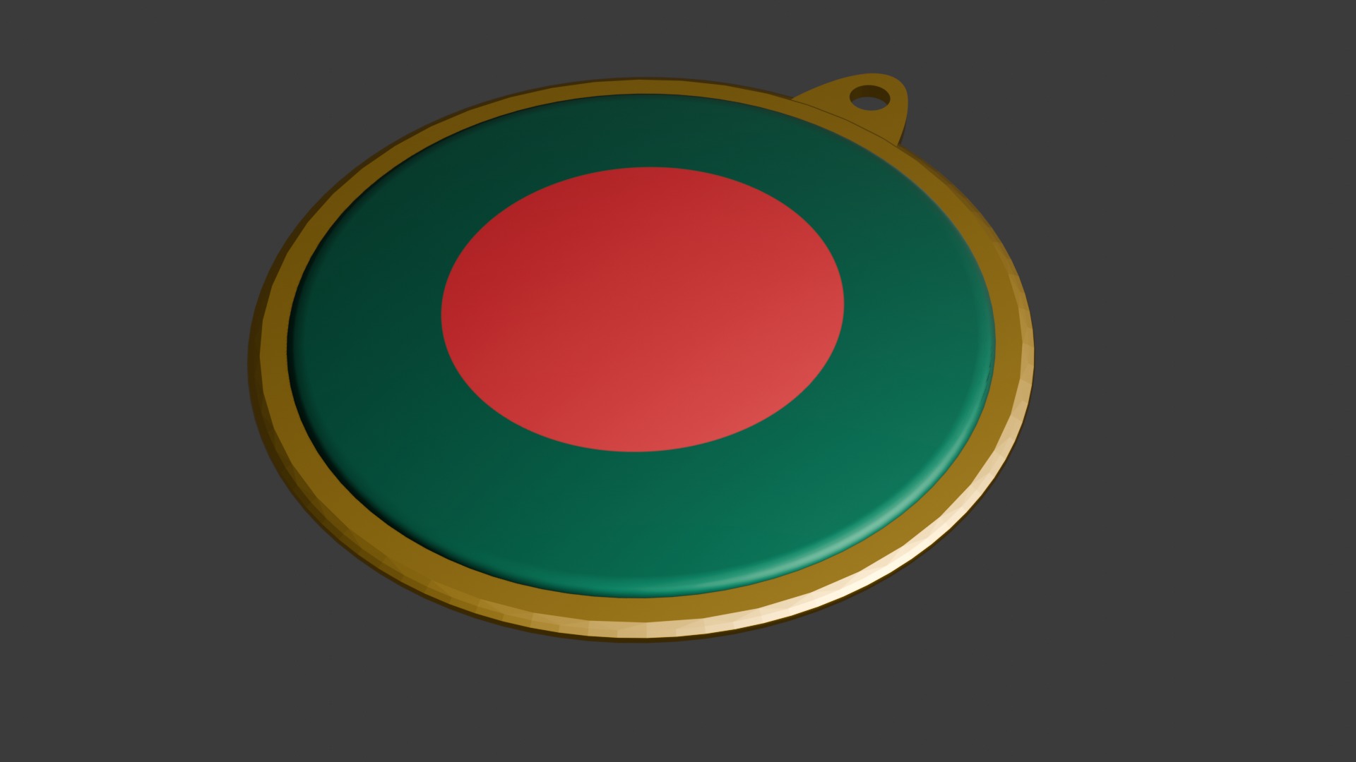 Bangladesh Flag Medal Badge 3D model_12