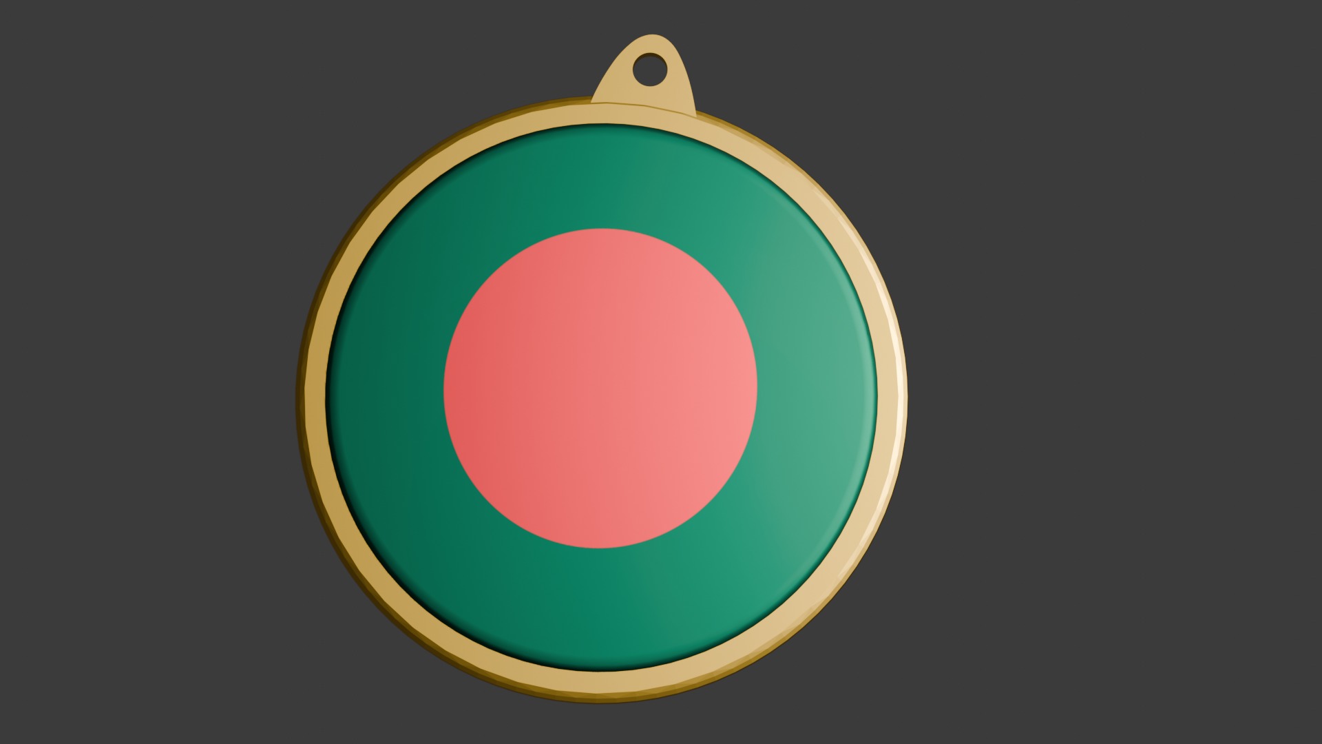 Bangladesh Flag Medal Badge 3D model_11