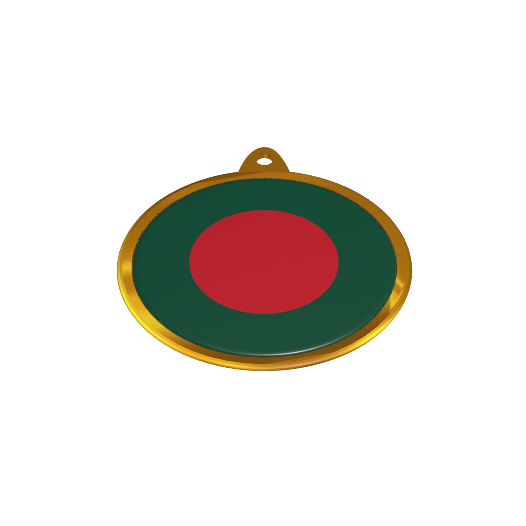 Bangladesh Flag Medal Badge 3D model_8