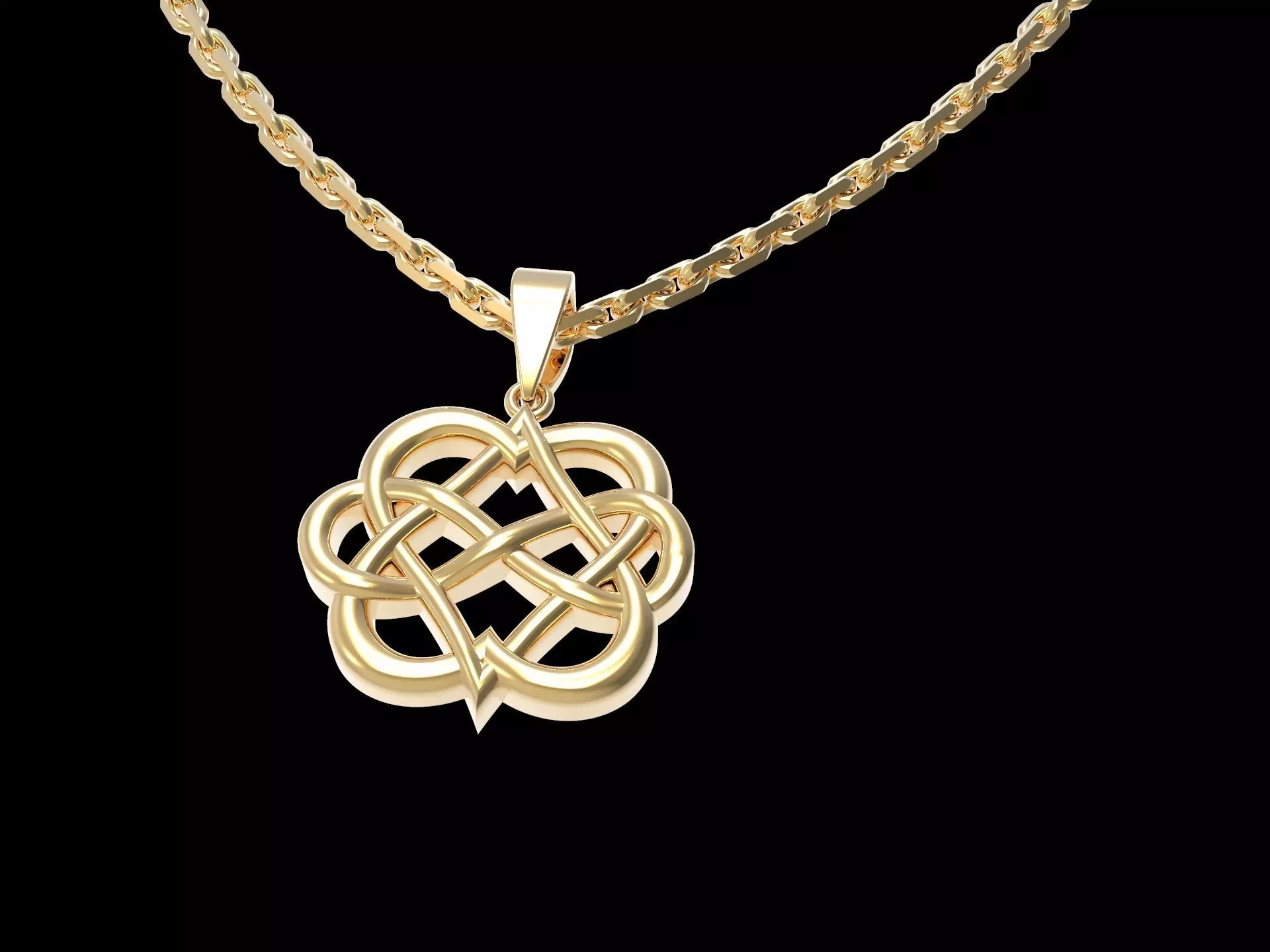 Interwoven Floral Heart Pendant Free 3D print model