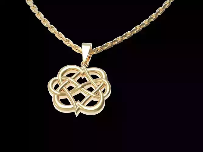 Interwoven Floral Heart Pendant