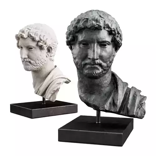 Hadrian bust sculpture Low-poly 3D model