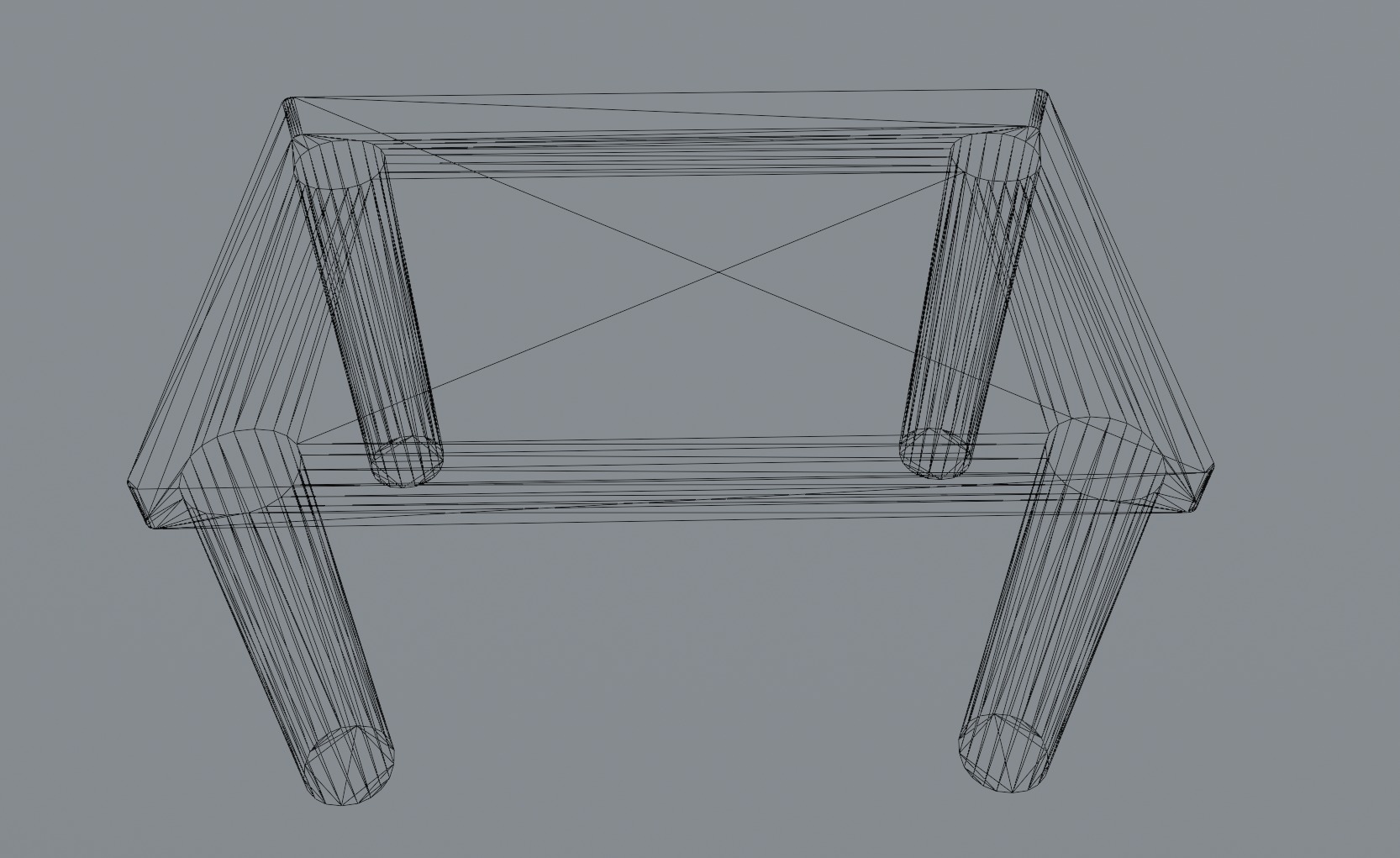 Wooden table Low-poly 3D model_1