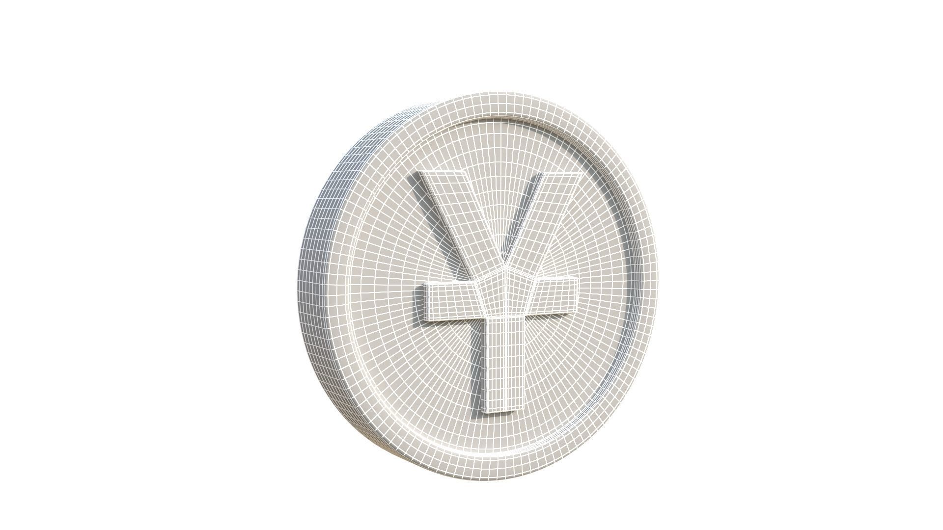 Yuan coin 3D model_9