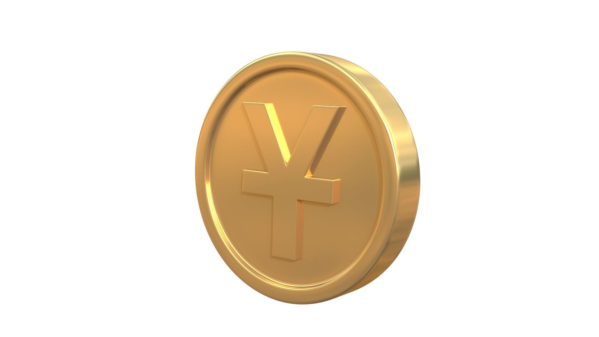 Yuan coin 3D model_1