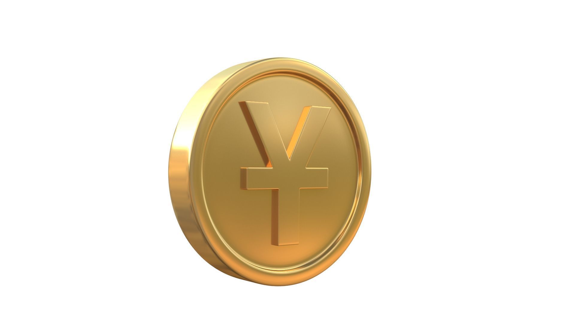 Yuan coin 3D model_3