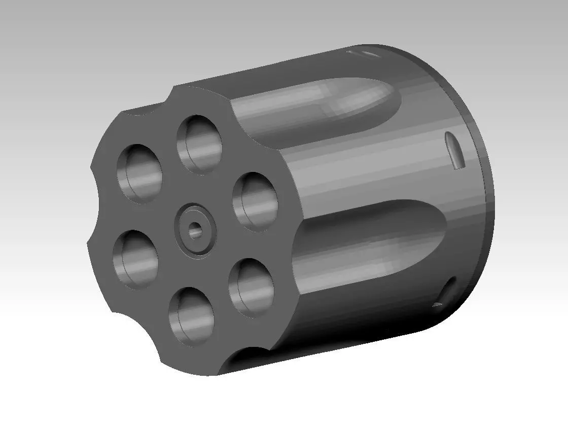 Revolver Gun Battery Case Free 3D model