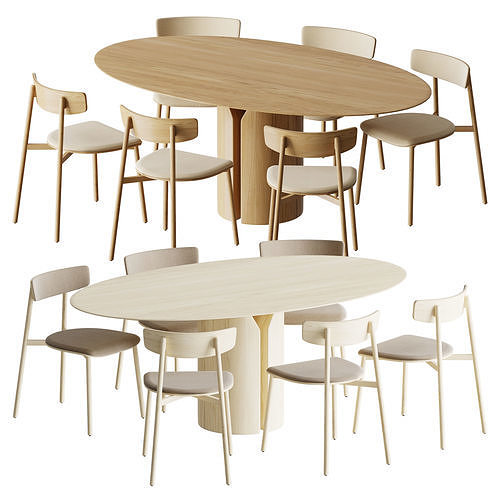 MDF Italy Table Chair 3D model