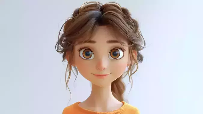 Cartoon Eyes Low-poly 3D model