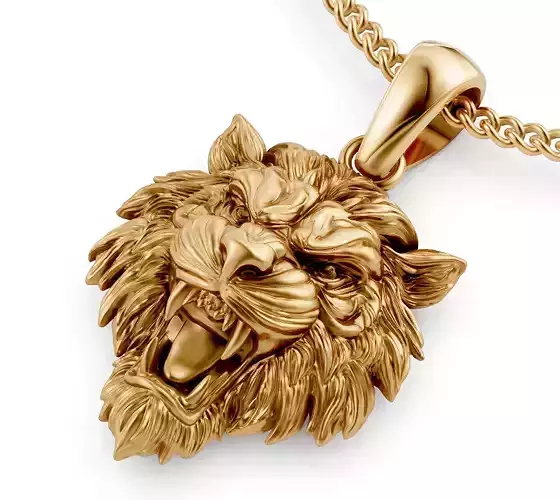 Tiger pendant  printable gold jewelry printable 3D model