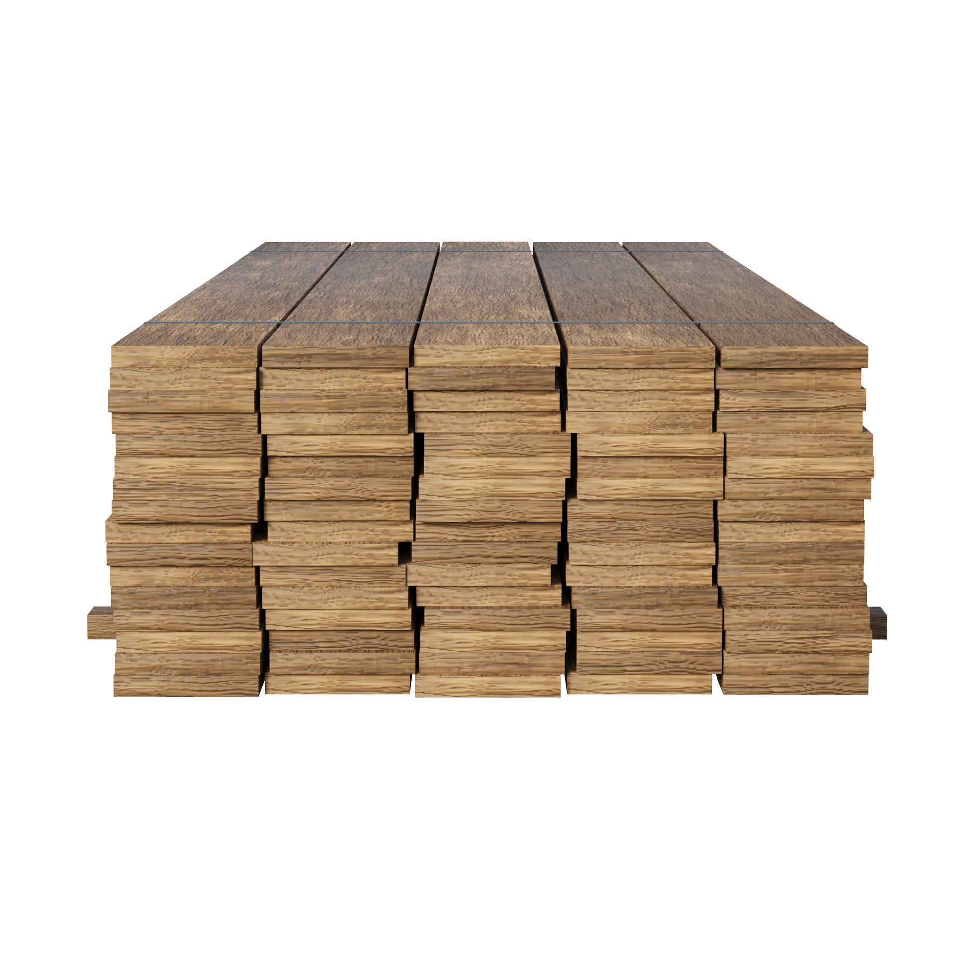 Stack Of Wooden Planks 3D model_7