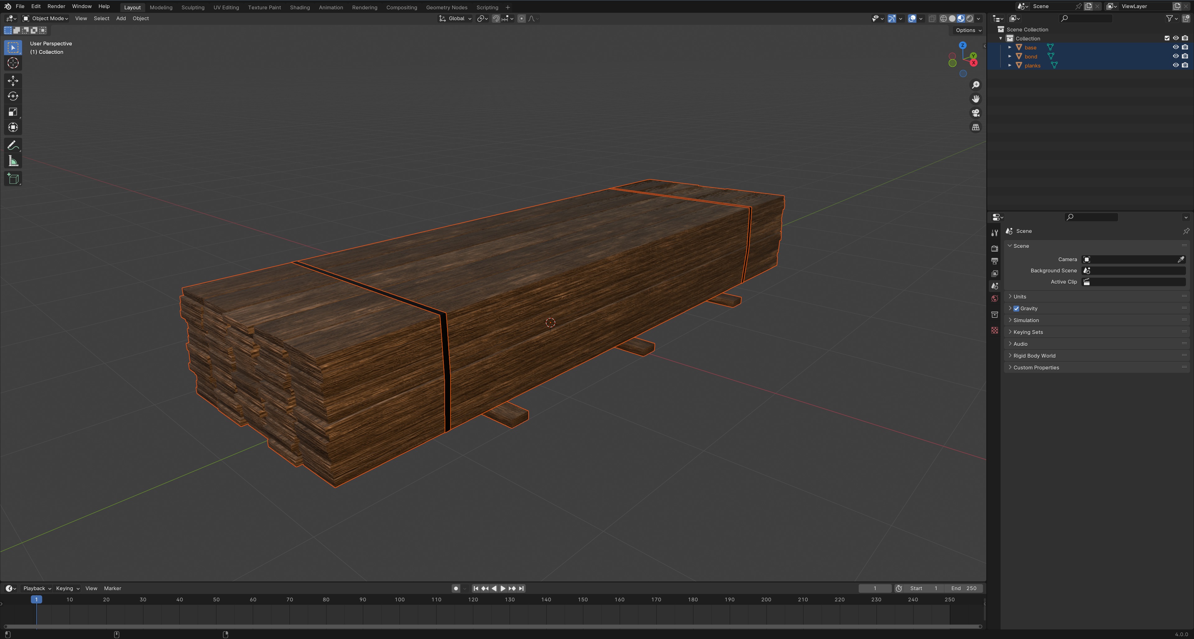Stack Of Wooden Planks 3D model_10