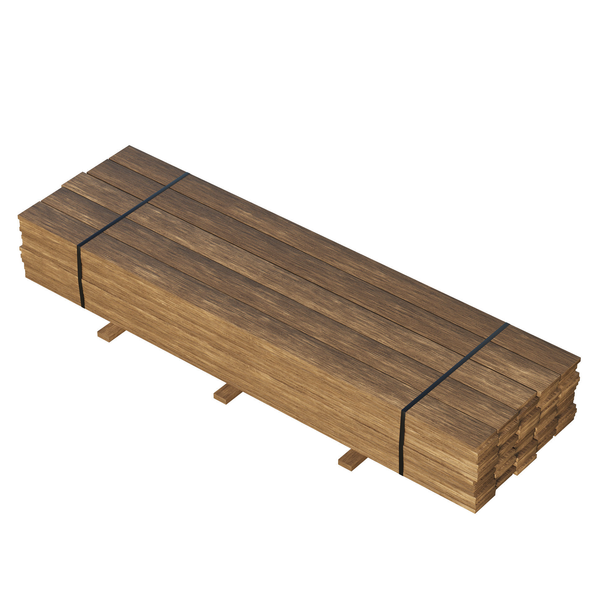 Stack Of Wooden Planks 3D model_5