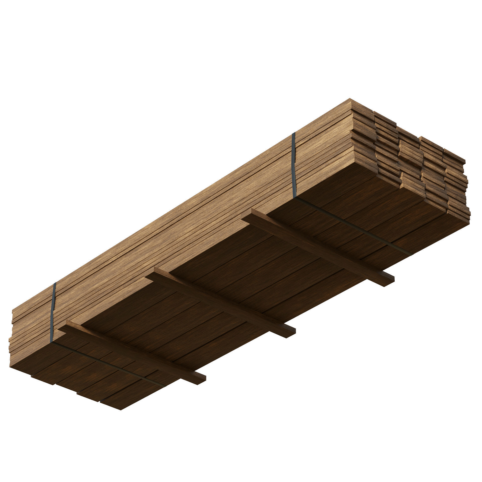 Stack Of Wooden Planks 3D model_6