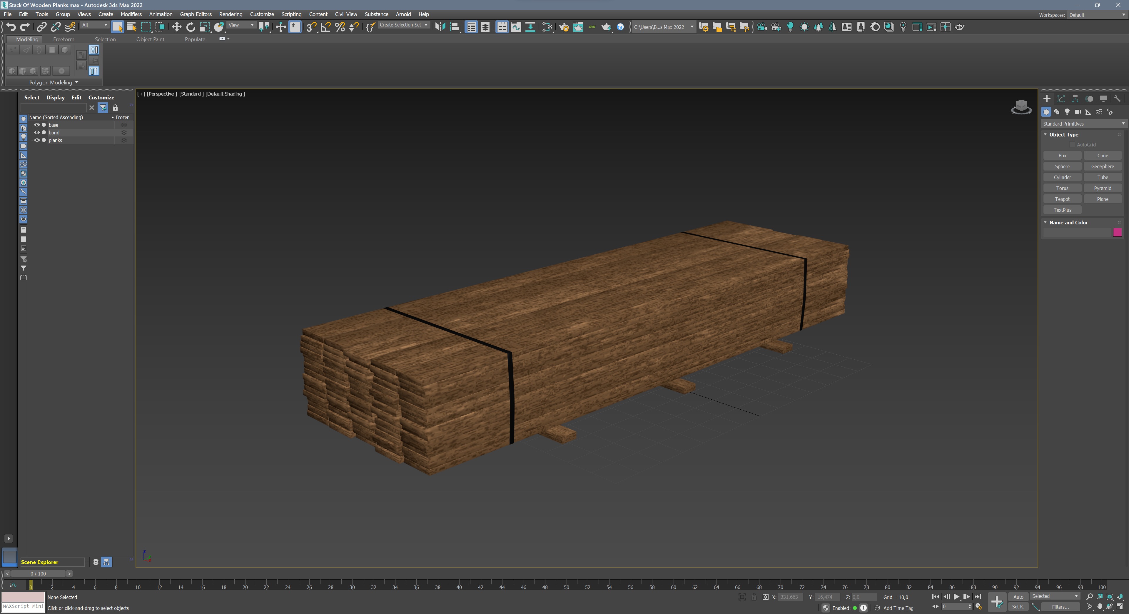 Stack Of Wooden Planks 3D model_12