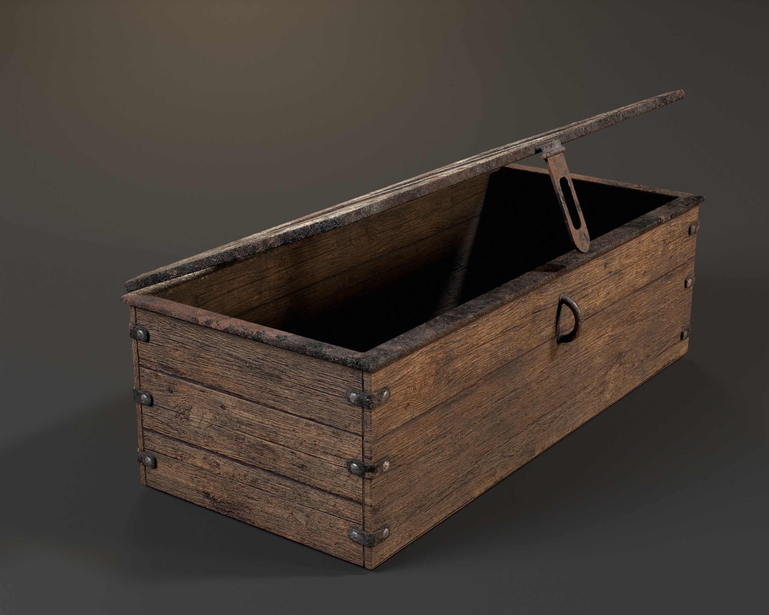 Old Wooden Chest  Low-poly 3D model_8