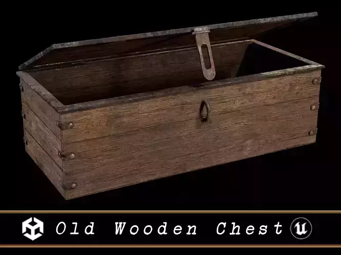 Old Wooden Chest  Low-poly 3D model