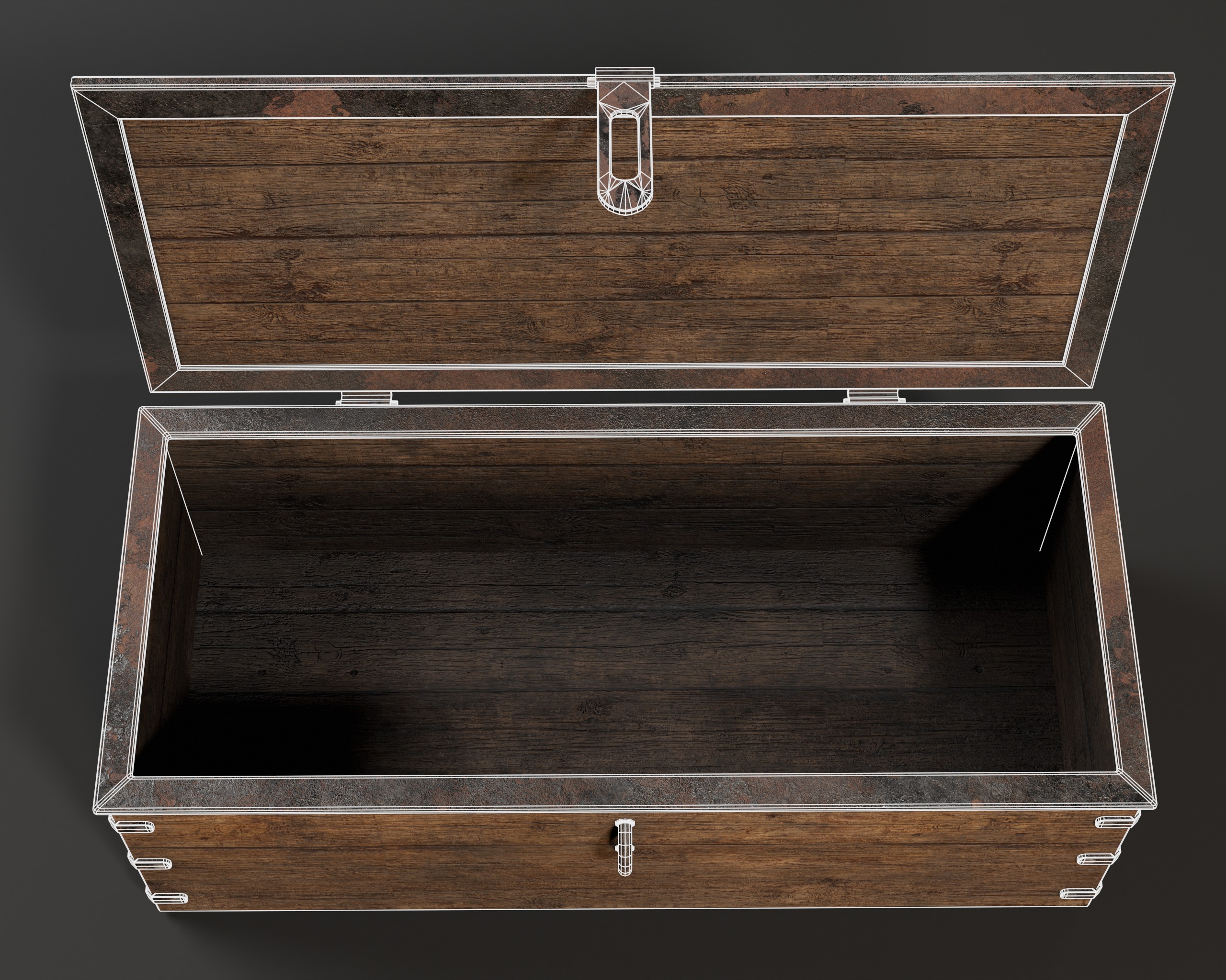 Old Wooden Chest  Low-poly 3D model_19