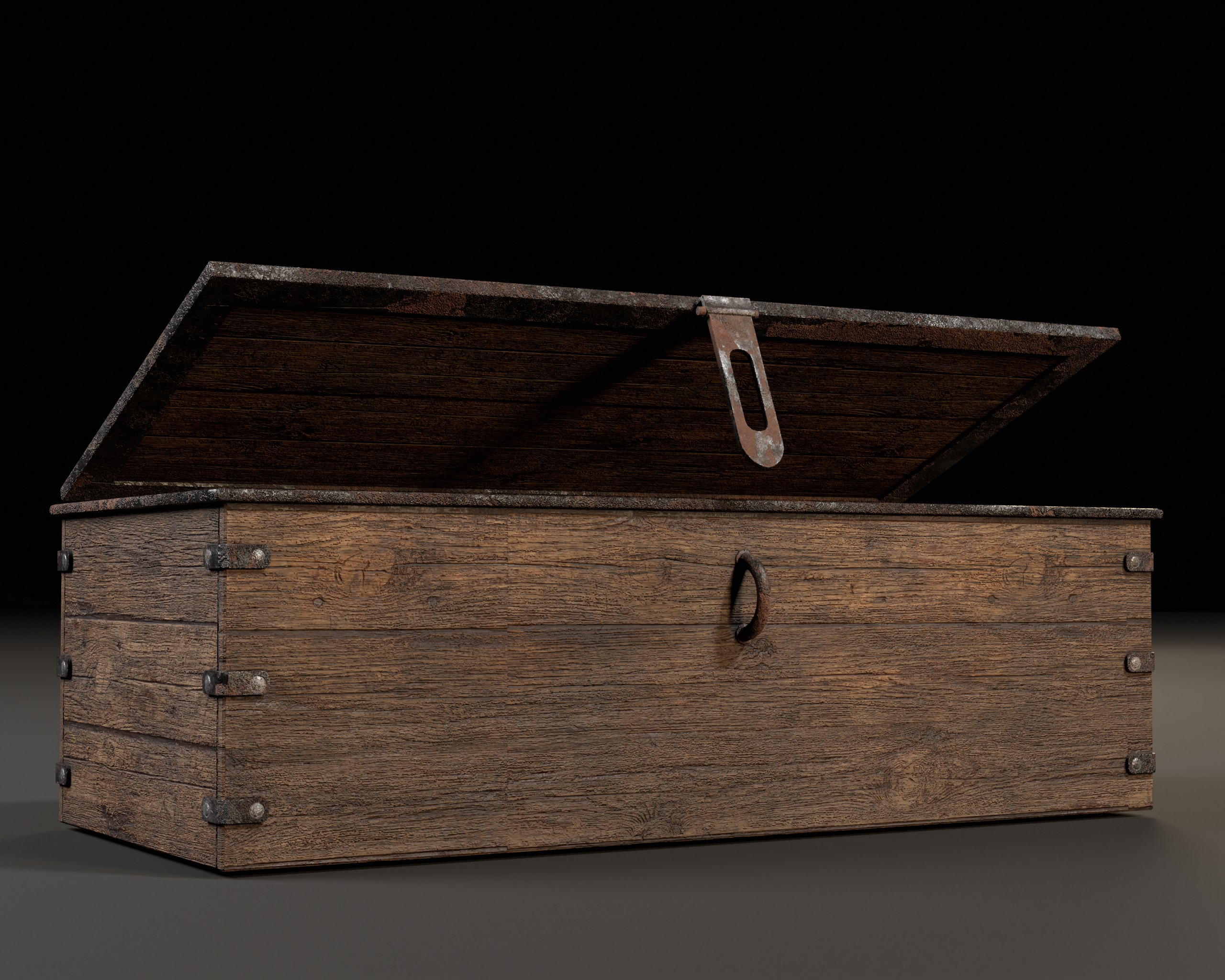 Old Wooden Chest  Low-poly 3D model_4