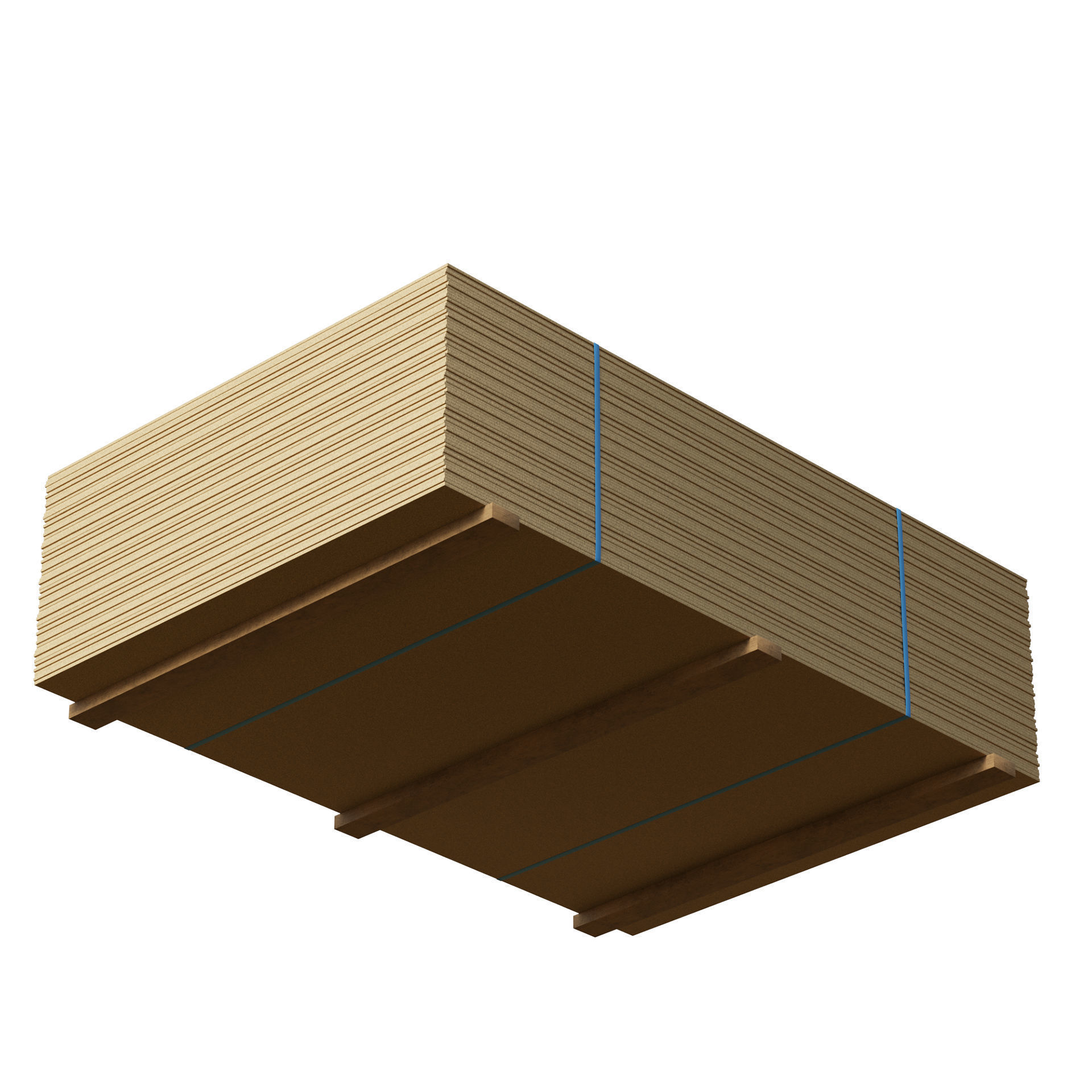 Stack Of Plywoods On Wood Planks 3D model_2
