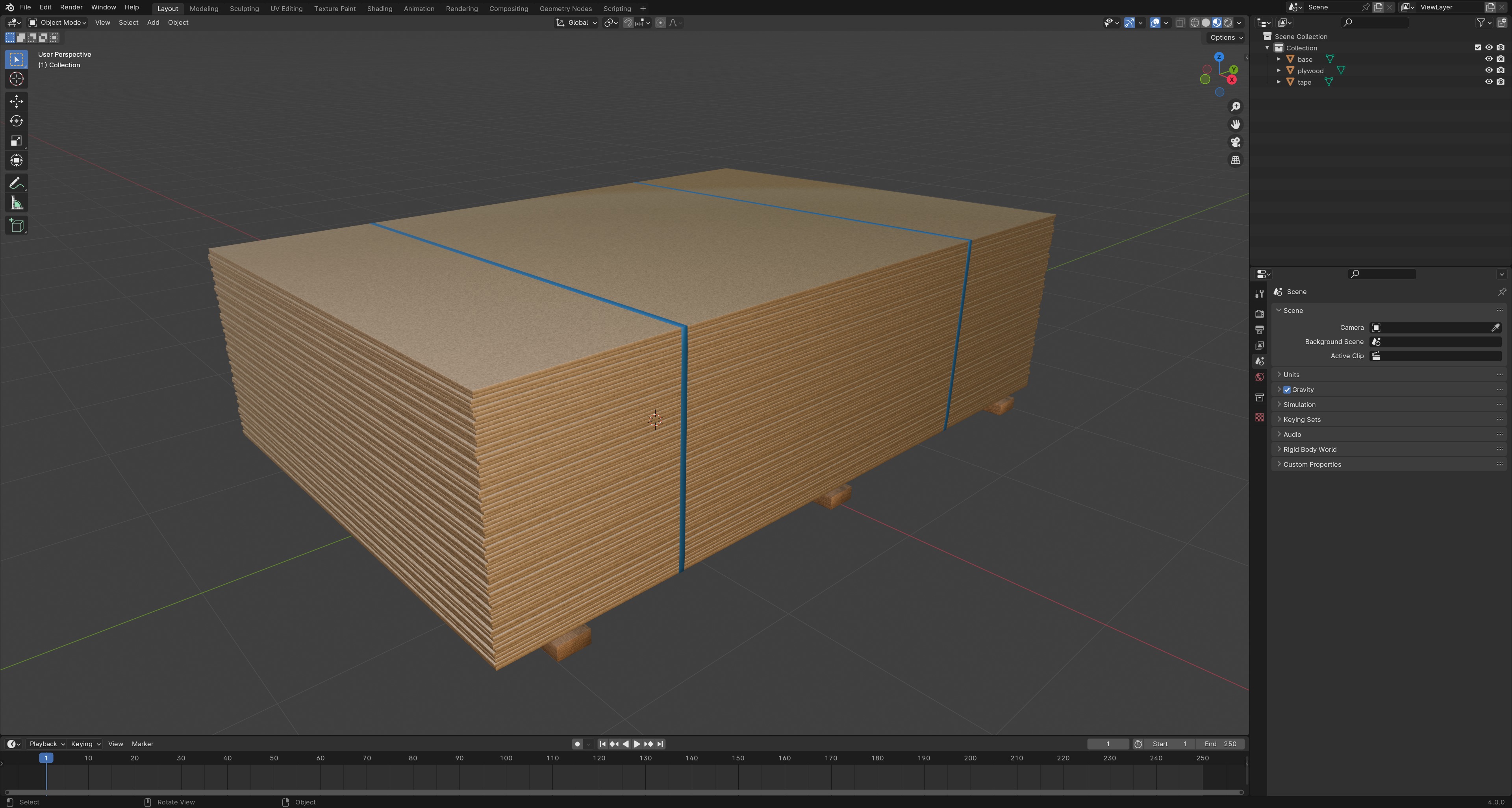Stack Of Plywoods On Wood Planks 3D model_12