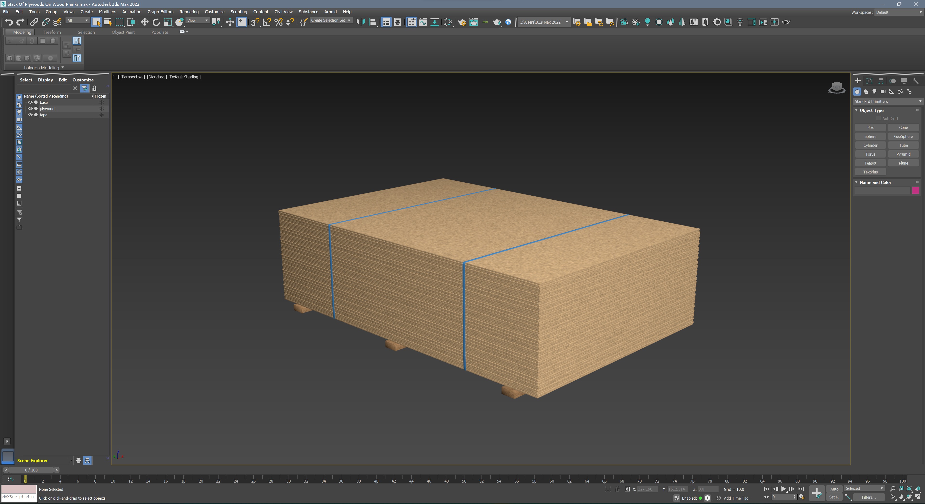 Stack Of Plywoods On Wood Planks 3D model_14