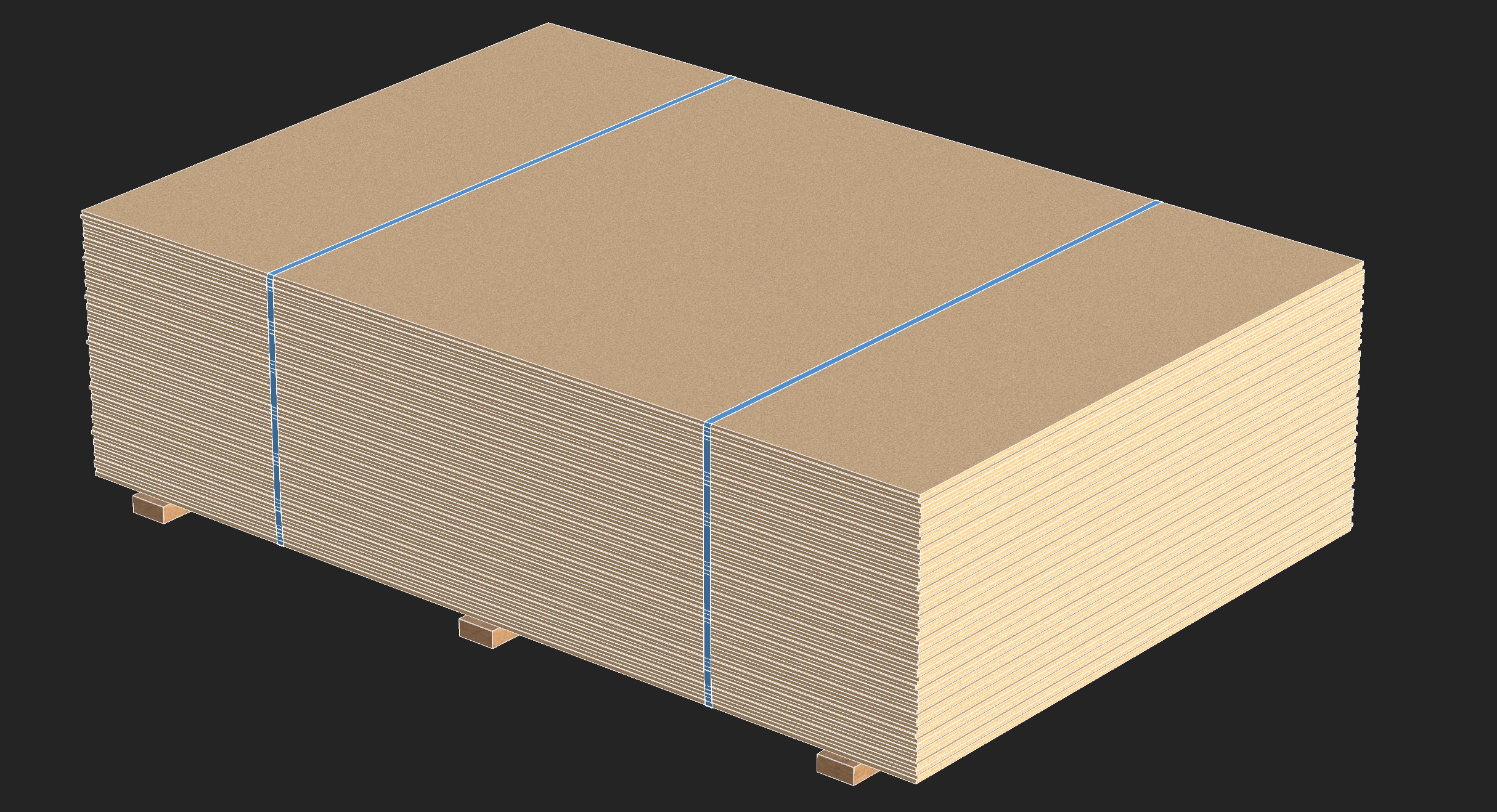 Stack Of Plywoods On Wood Planks 3D model_16