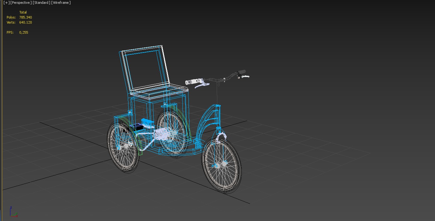 ELECTRIC TRICYCLE TRIKE 3 WHEEL BIKE BICYCLE FOR DISABLED EV 3D model_17