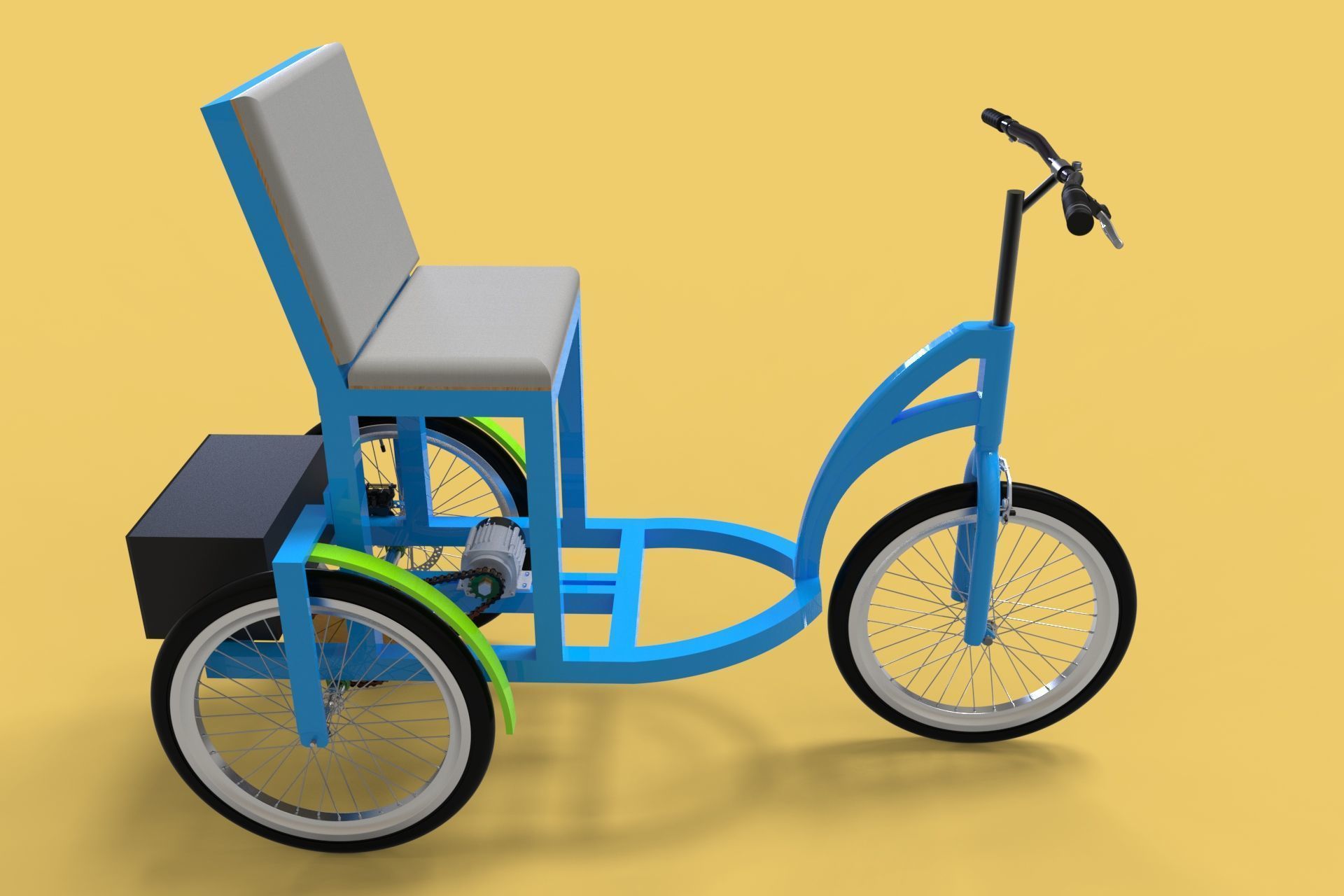 ELECTRIC TRICYCLE TRIKE 3 WHEEL BIKE BICYCLE FOR DISABLED EV 3D model_12