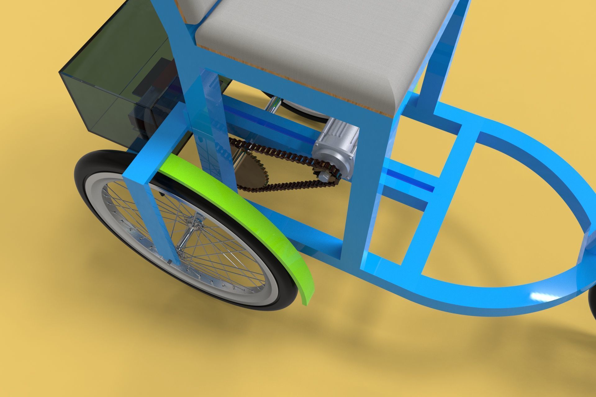 ELECTRIC TRICYCLE TRIKE 3 WHEEL BIKE BICYCLE FOR DISABLED EV 3D model_7