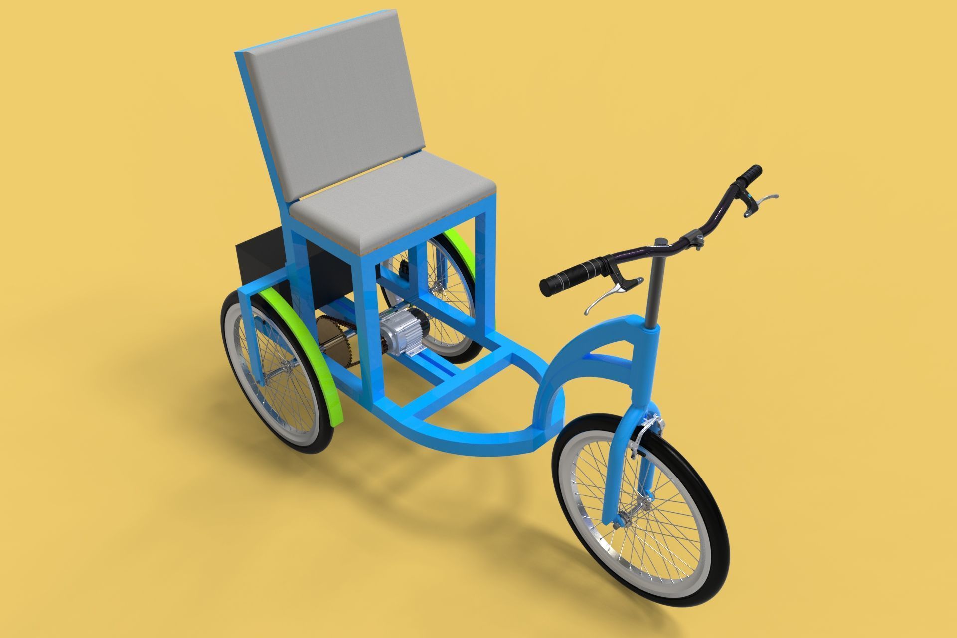 ELECTRIC TRICYCLE TRIKE 3 WHEEL BIKE BICYCLE FOR DISABLED EV 3D model_1