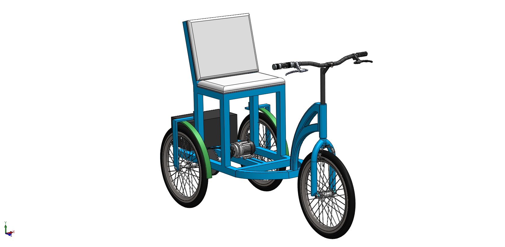 ELECTRIC TRICYCLE TRIKE 3 WHEEL BIKE BICYCLE FOR DISABLED EV 3D model_18
