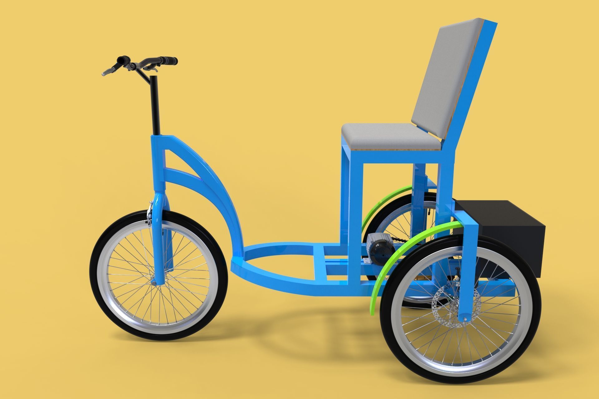 ELECTRIC TRICYCLE TRIKE 3 WHEEL BIKE BICYCLE FOR DISABLED EV 3D model_13