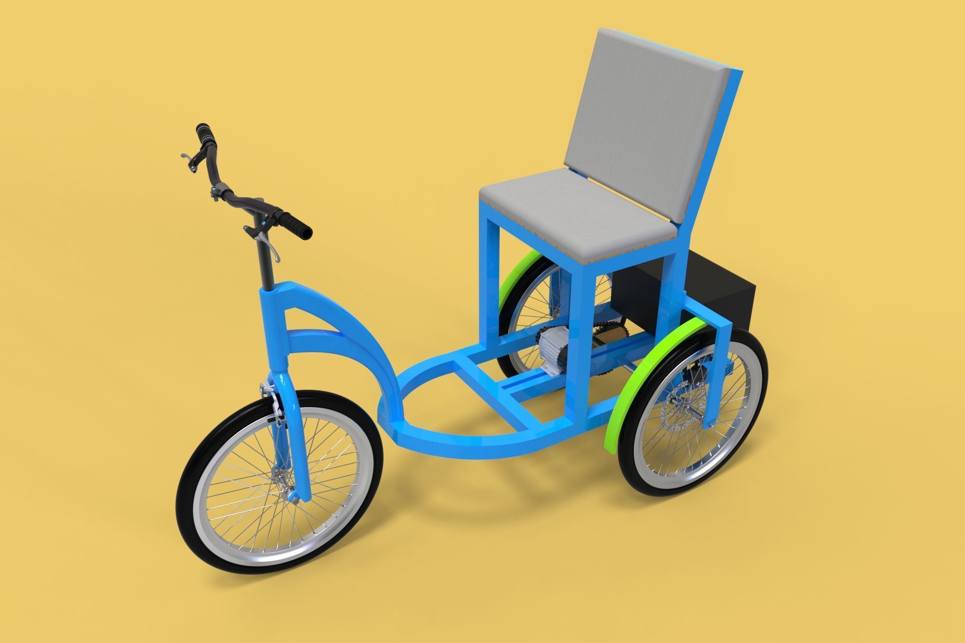 ELECTRIC TRICYCLE TRIKE 3 WHEEL BIKE BICYCLE FOR DISABLED EV 3D model_2