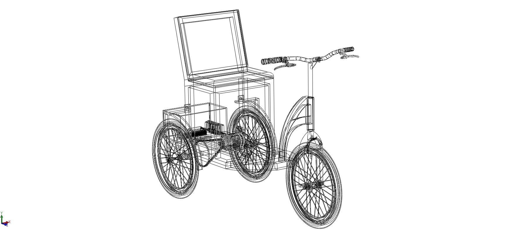 ELECTRIC TRICYCLE TRIKE 3 WHEEL BIKE BICYCLE FOR DISABLED EV 3D model_19
