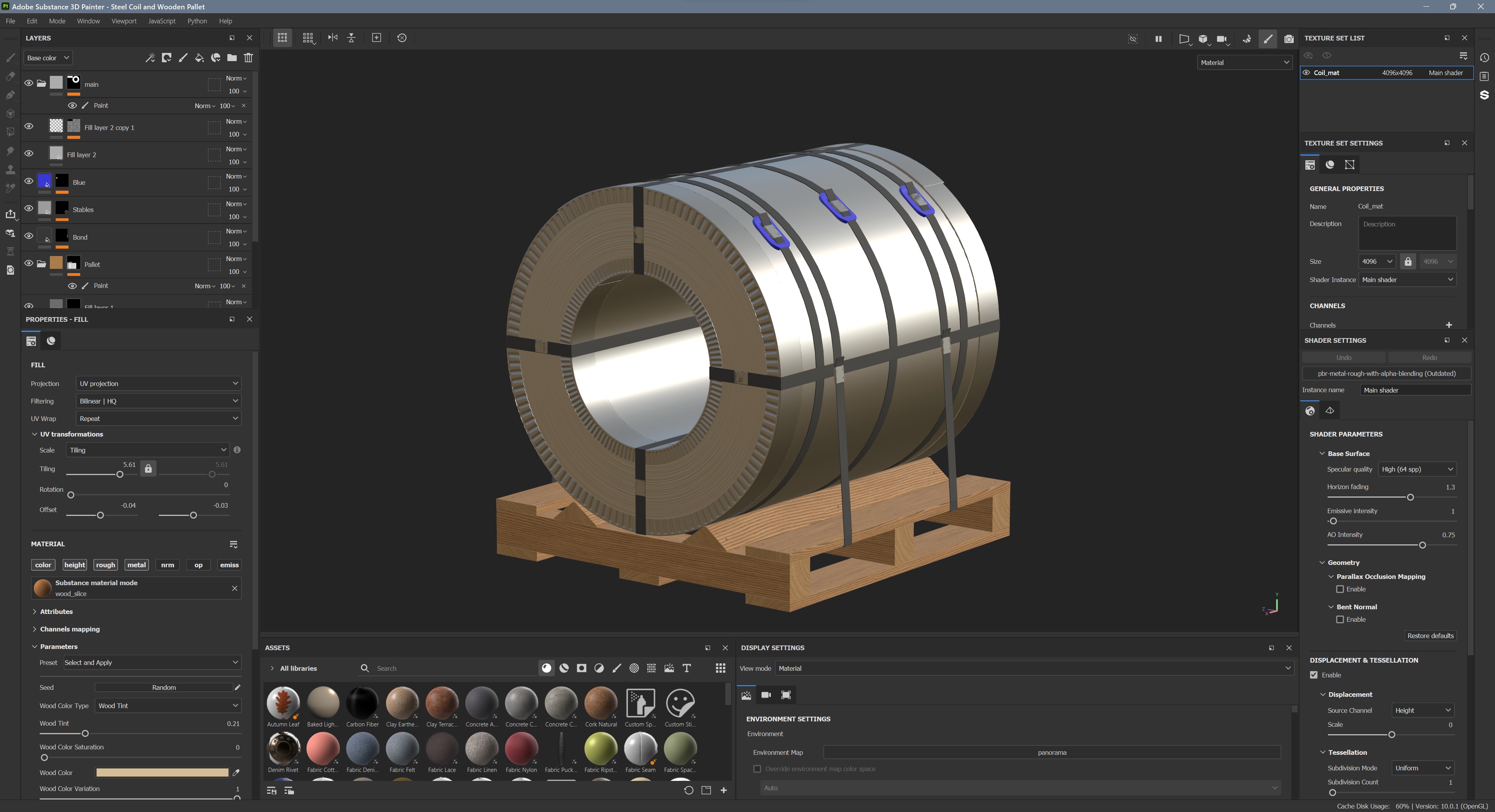 Steel Coil and Wooden Pallet 3D model_15