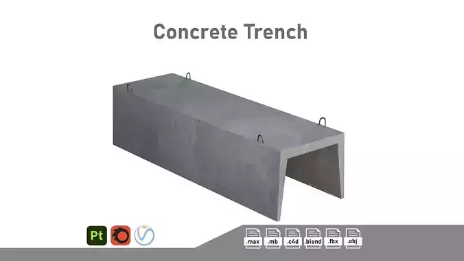 Concrete Trench 3D model