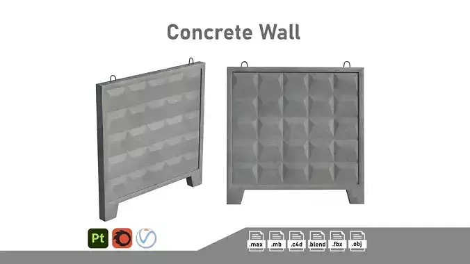 Concrete Wall 3D model