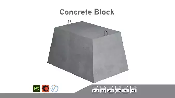 Concrete Block 3D model