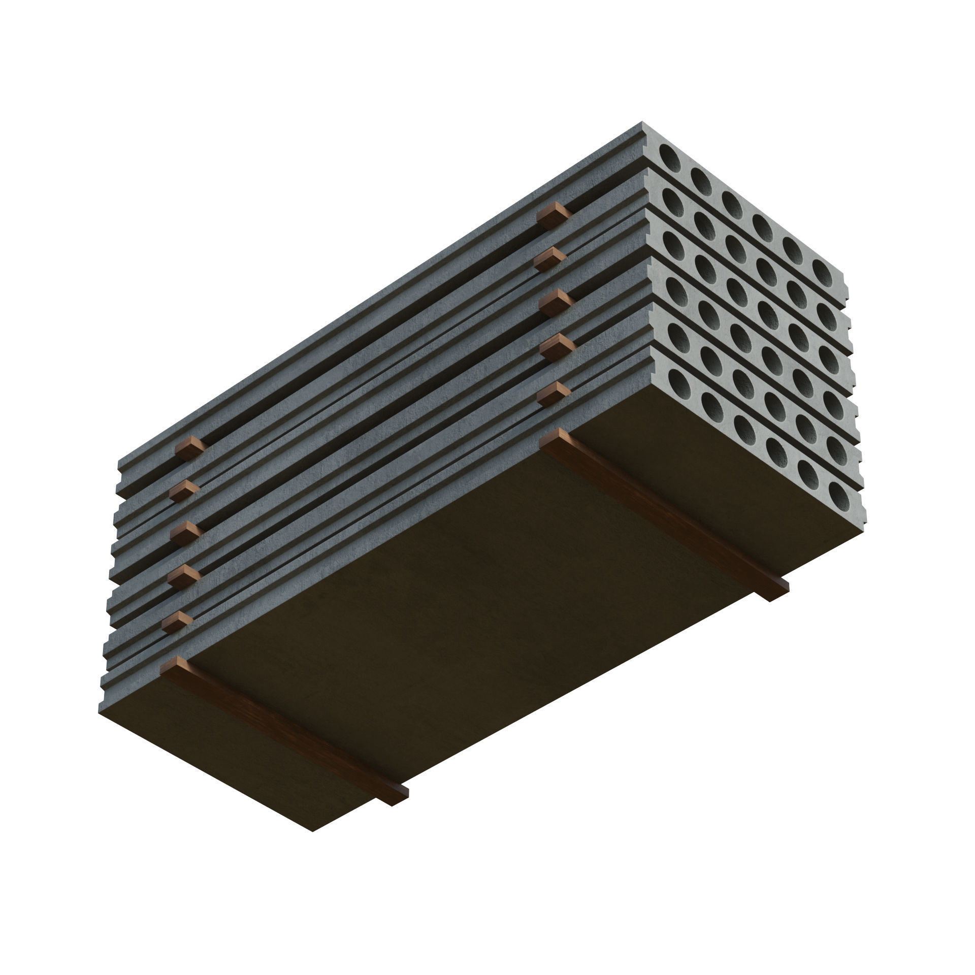 Stacked Concrete Slabs 3D model_2