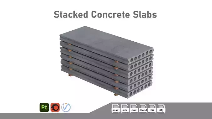 Stacked Concrete Slabs 3D model