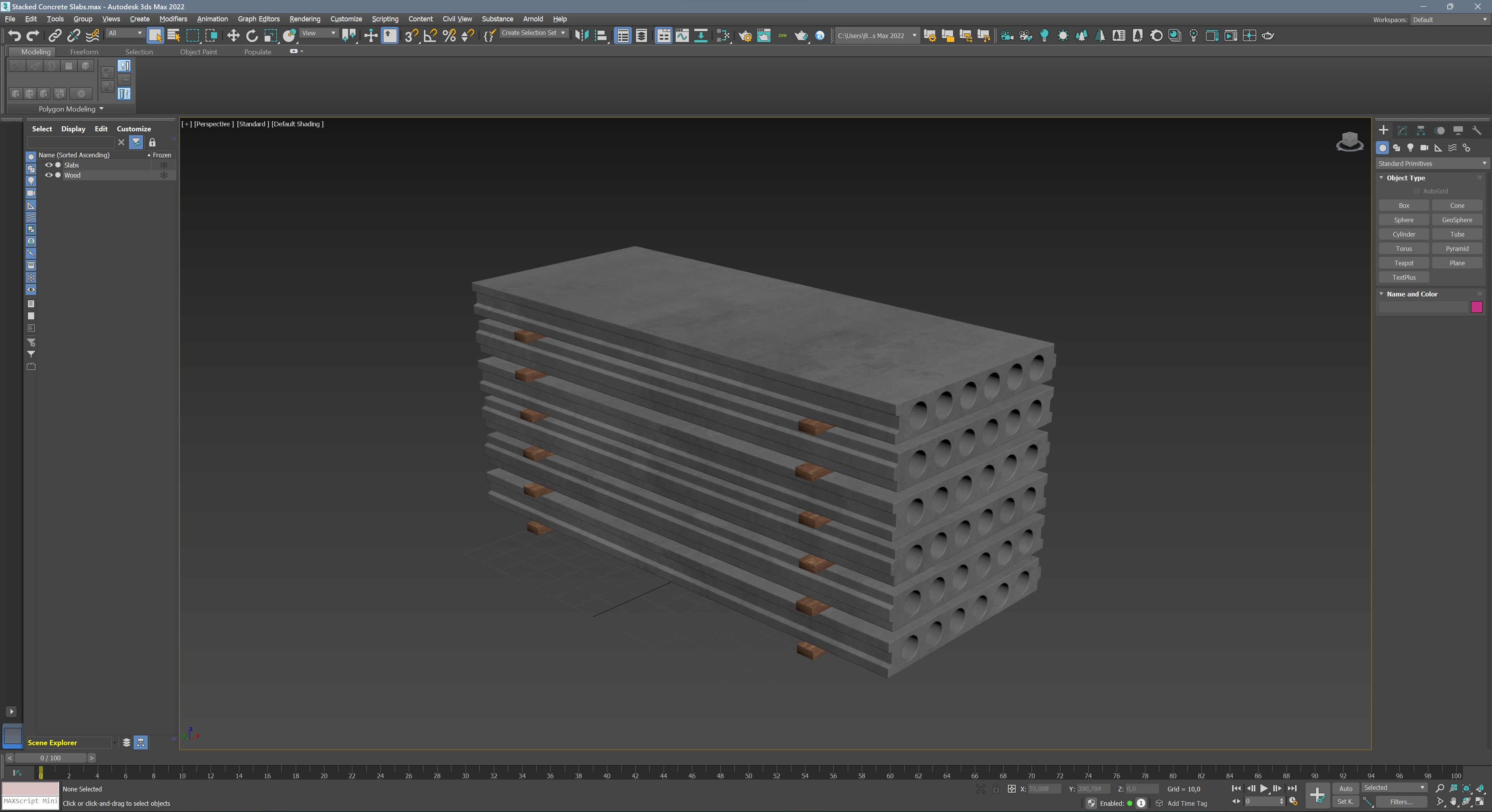 Stacked Concrete Slabs 3D model_12