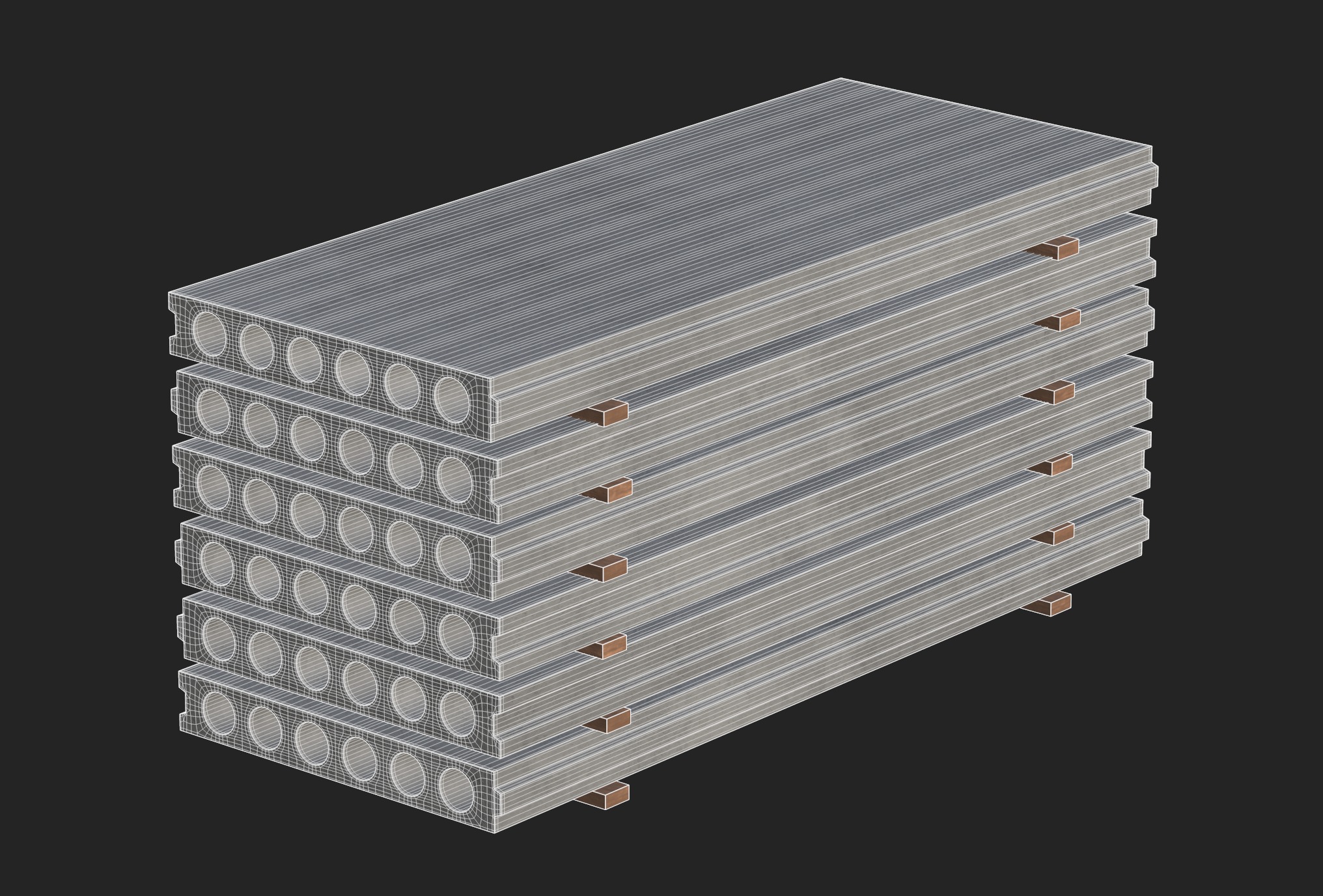 Stacked Concrete Slabs 3D model_14