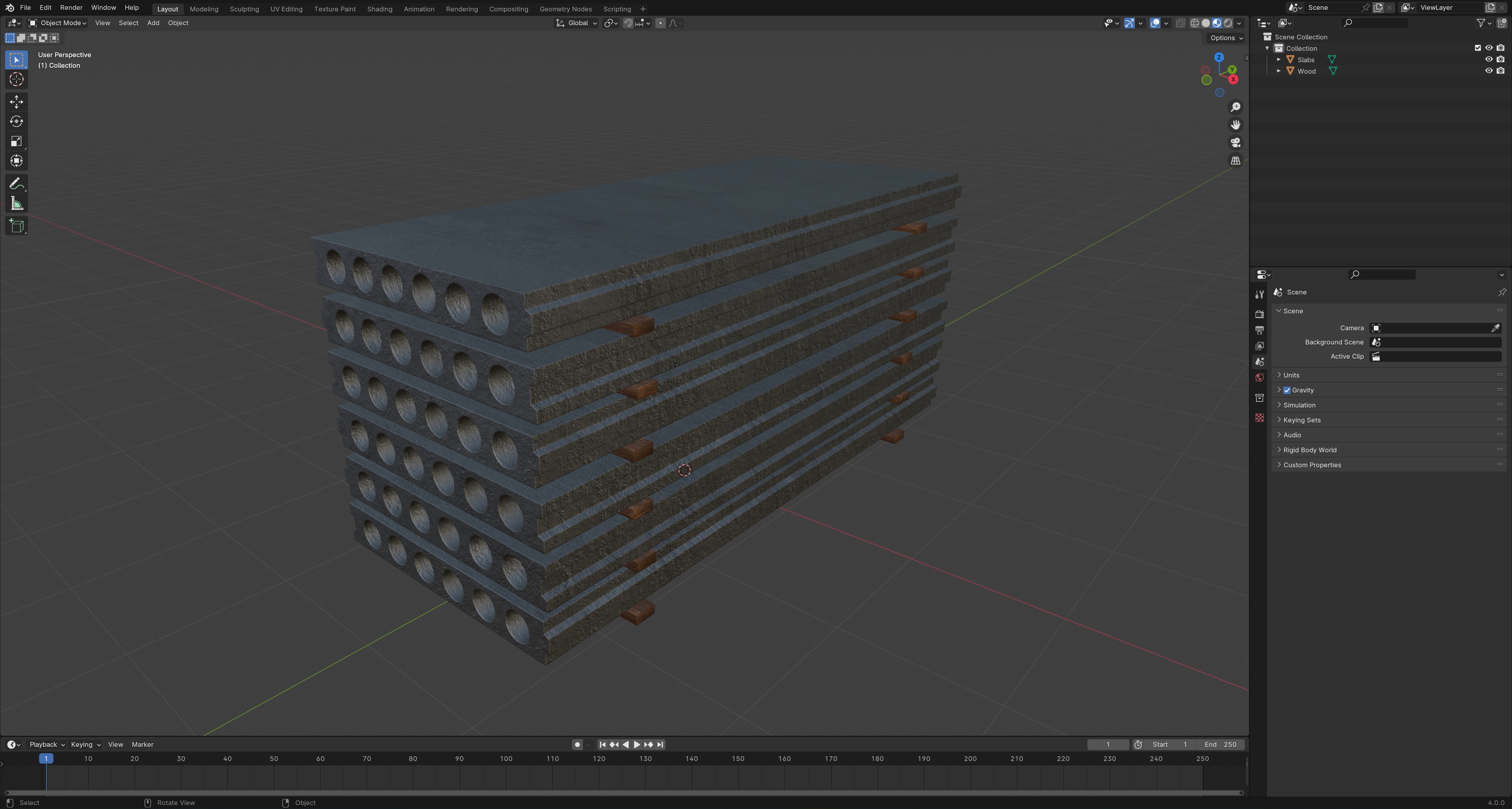 Stacked Concrete Slabs 3D model_10
