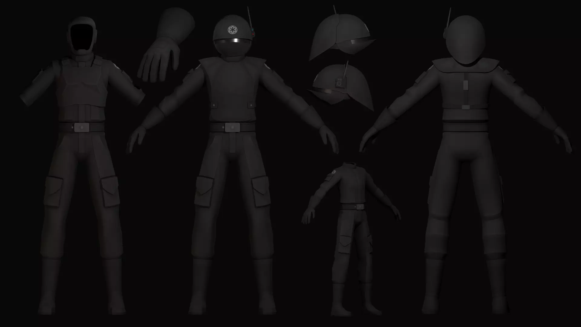 Imperial Engineer Low-poly 3D model_0